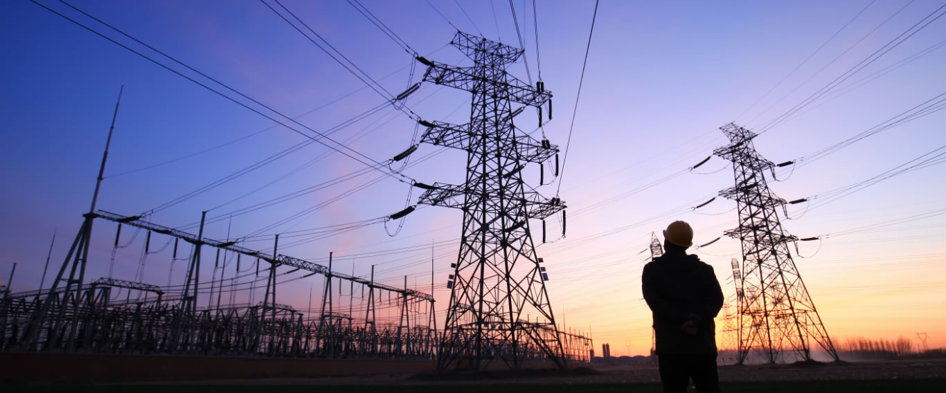 Hero Image of power plant worker silhouette